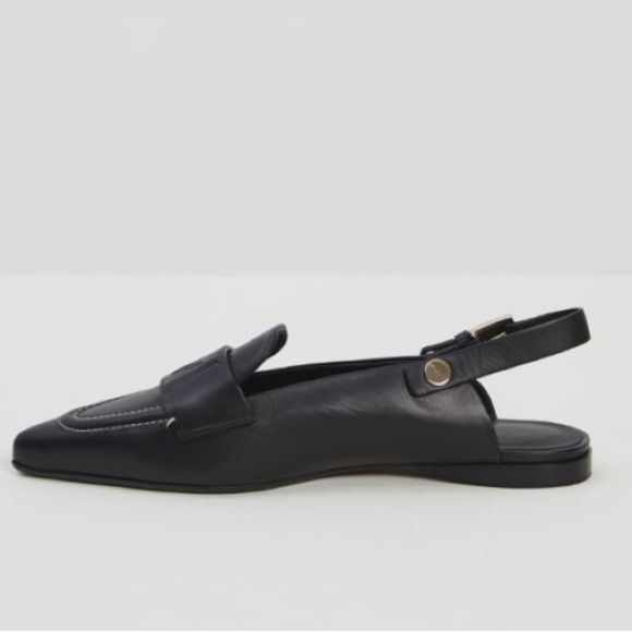 New Without Box Max Mara Black Leather Slingbacks Size: EU39 US8.5 Spring - Picture 3 of 15